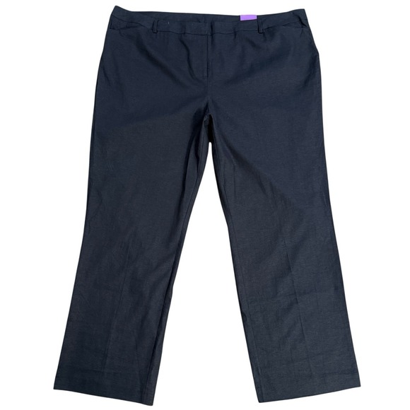Lane Bryant Pants - Lane Bryant‎ Straight Stretch Linen Black NEW Pants With Pockets Plus Sz 26 #452